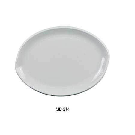 Yanco Milando Oval Plate - Melamine, White - 10 x 14 in., 12PK MD-214